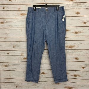 New Gap Chambray Mid Rise Girlfriend Chinos